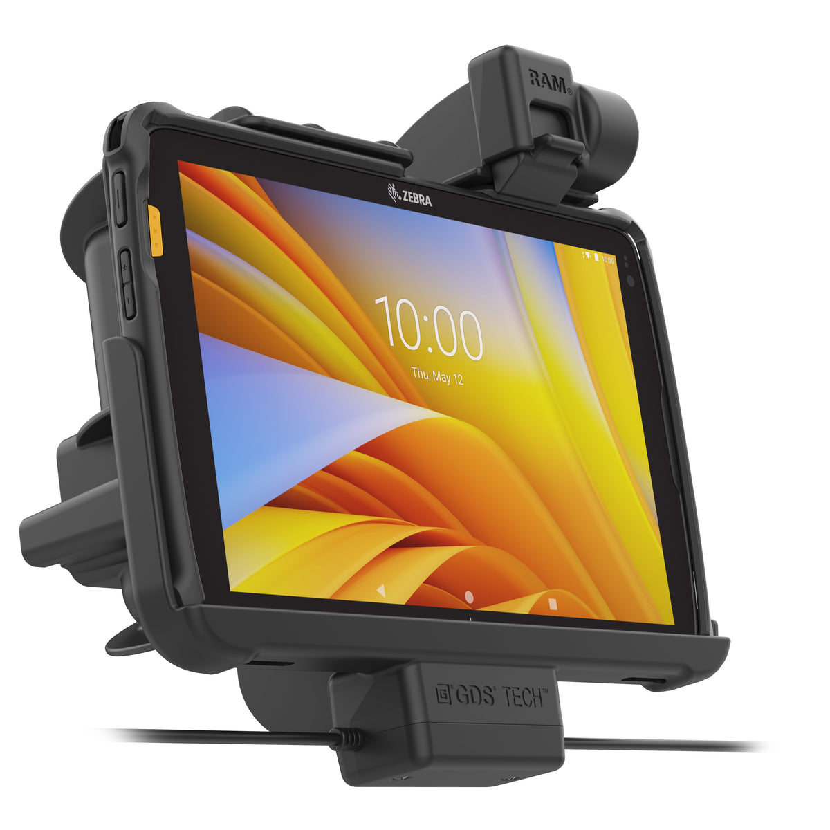 RAM Mounts locking Tough-Dock power + data for Zebra ET40, ET45 and ET401 10-inch tablets with Rugged Frame – further product photo
