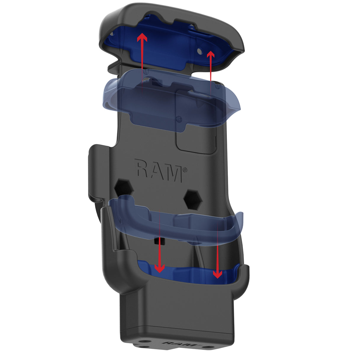 RAM Mounts Key-Locking Form-Fit Holder for Zebra TC22 and TC27 without Rugged Boot – another angle