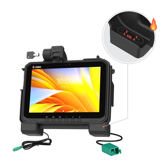 RAM Mounts Key-Locking Power + Dual USB-A Dock with Heated Pins for Zebra ET60 and ET65 – main product photo