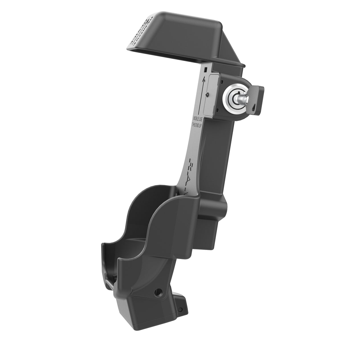 RAM Mounts key-locking Form-Fit powered dock with USB-A for Zebra TC8300 – another angle