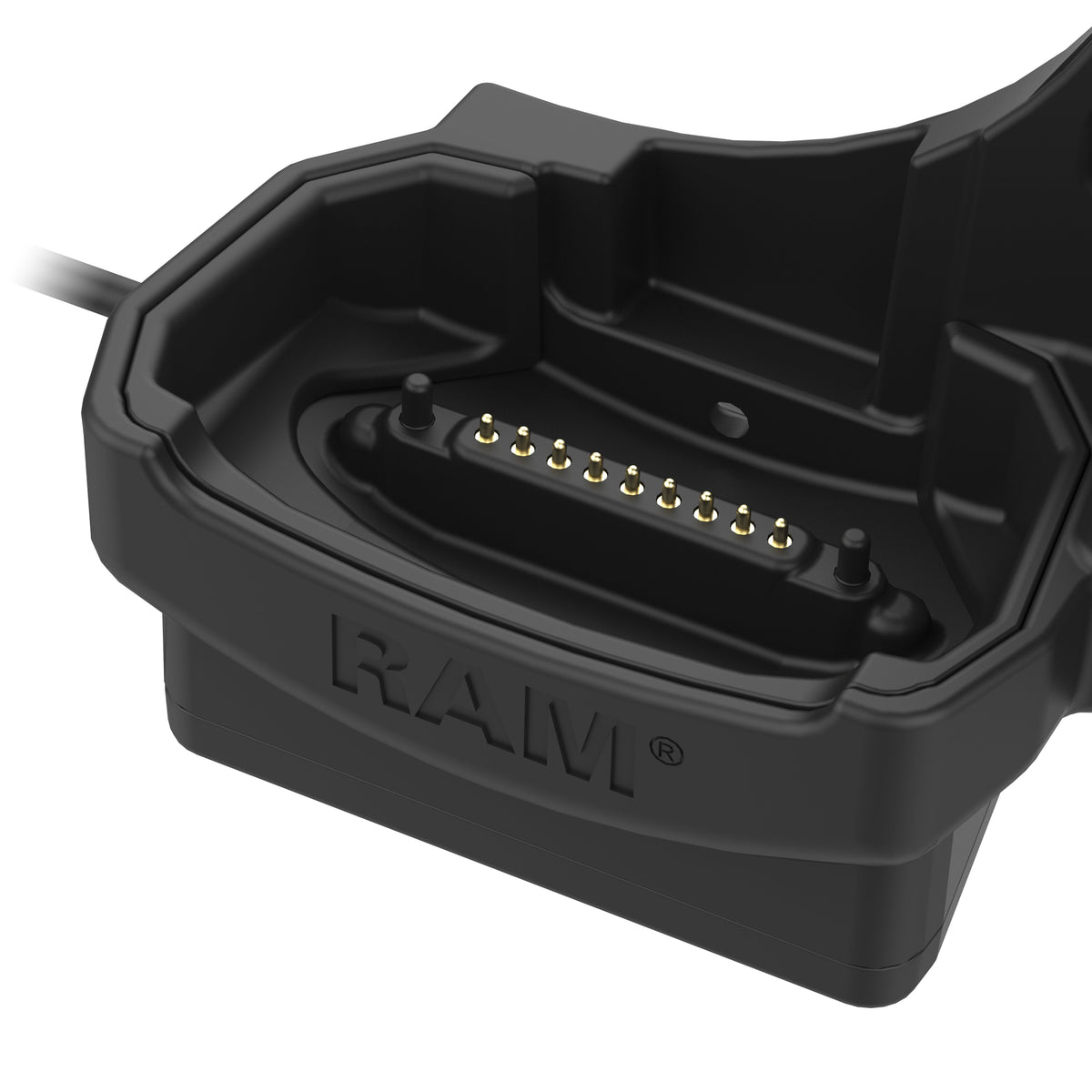RAM Mounts key-locking powered dock for Zebra MC9400 and MC9300 – another angle