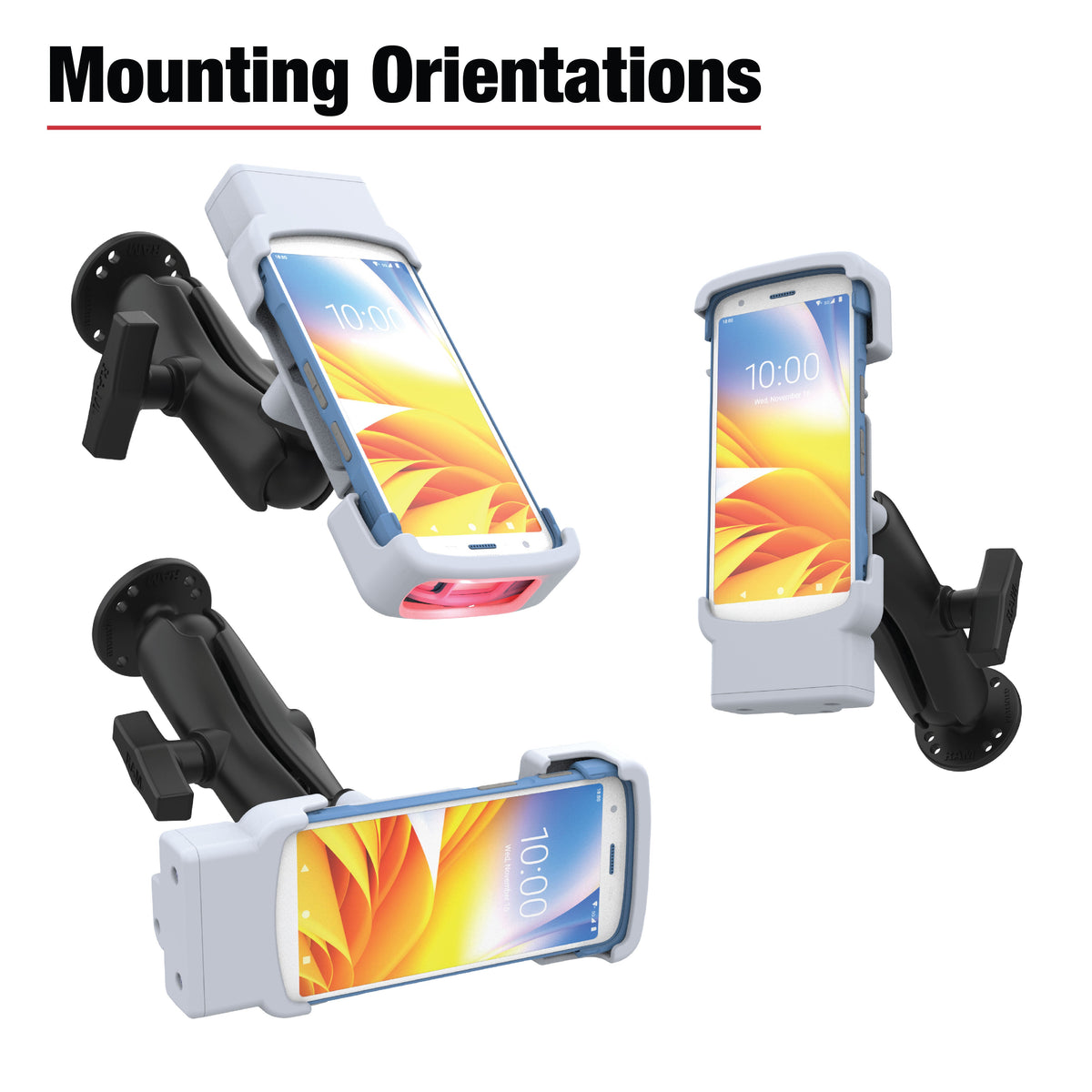 RAM Mounts grey powered dock with pogo pins for Zebra HC20 and HC50 – additional view