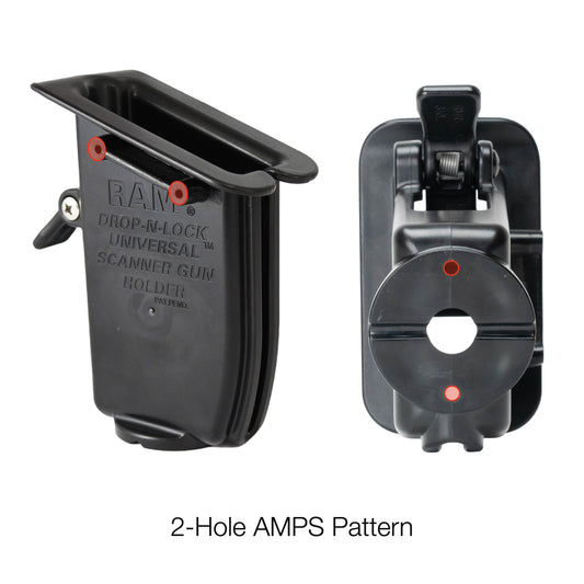 RAM Mounts Drop-N-Lock holder for barcode scanner guns – alternative view
