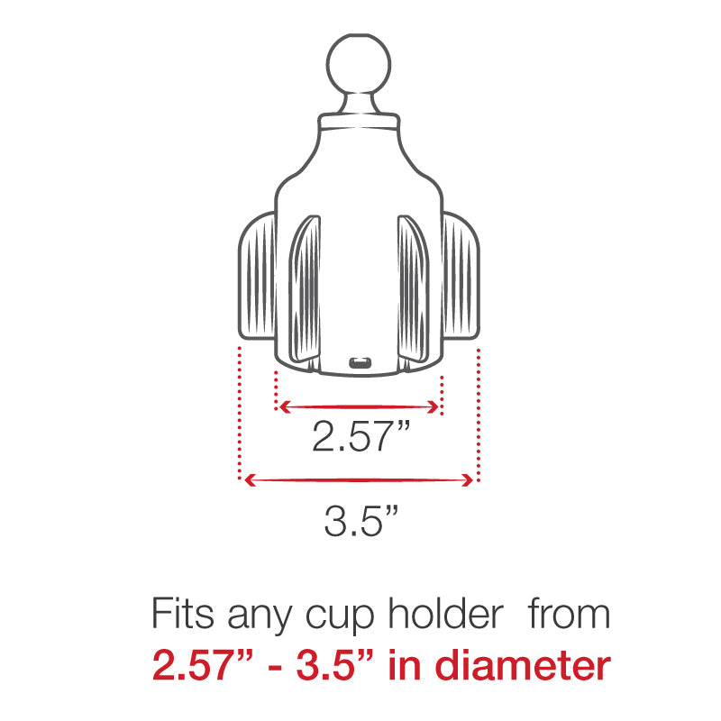 RAM Mounts Stubby cup holder base with B-size ball (RAP-B-299-4U) – further view
