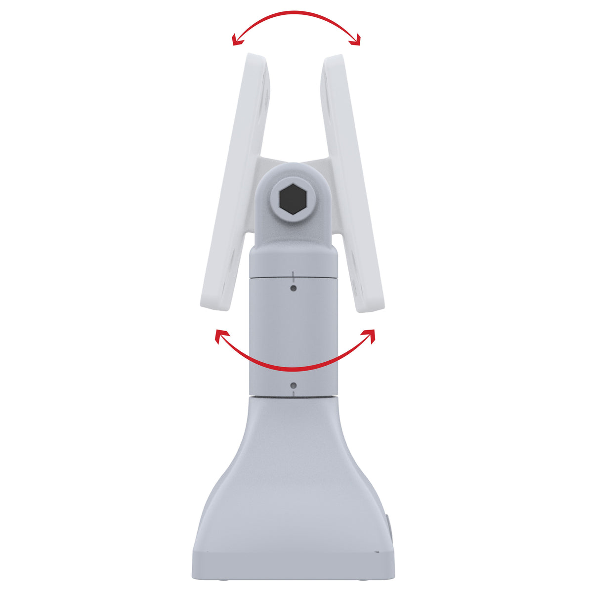 RAM Mounts 7-inch pedestal mount with 75 × 75 mm and 100 × 100 mm VESA patterns in grey – detail photo