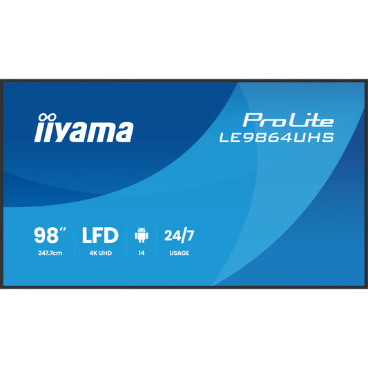 iiyama ProLite LE9864UHS-B1AG 98" 4K Digital Signage Display – official product photo 2 (LE9864UHS-B1AG)