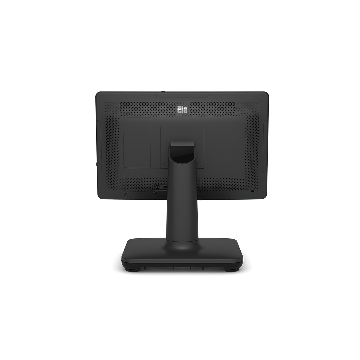 Elo EloPOS 15.6-inch POS system – rear view of stand with I/O hub ports