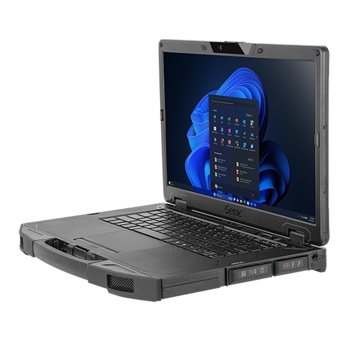 Getac S510 SU676A34SDX5 right three-quarter view with sealed port covers