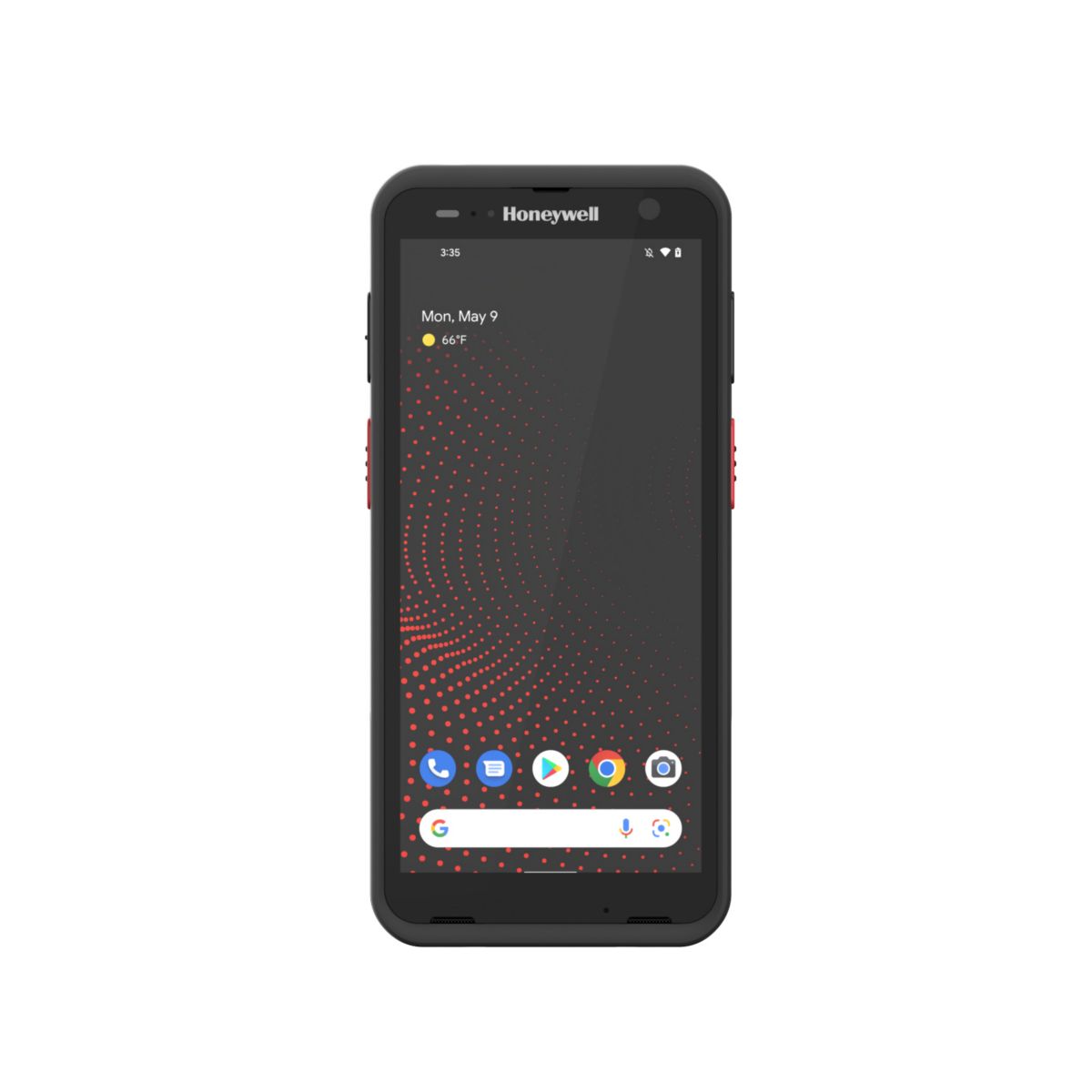 Honeywell CT70 6-inch all-touch Android mobile computer, black, standard range 2D imager, Wi-Fi only, standard battery (CT70-L0N-057CS104G) – front view
