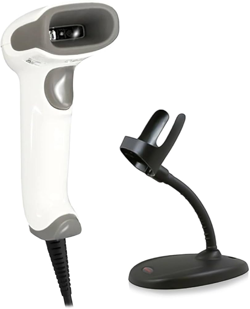Honeywell Voyager 1470g Barcode Scanner with stand, white (1470G2D-1USB-1-R)