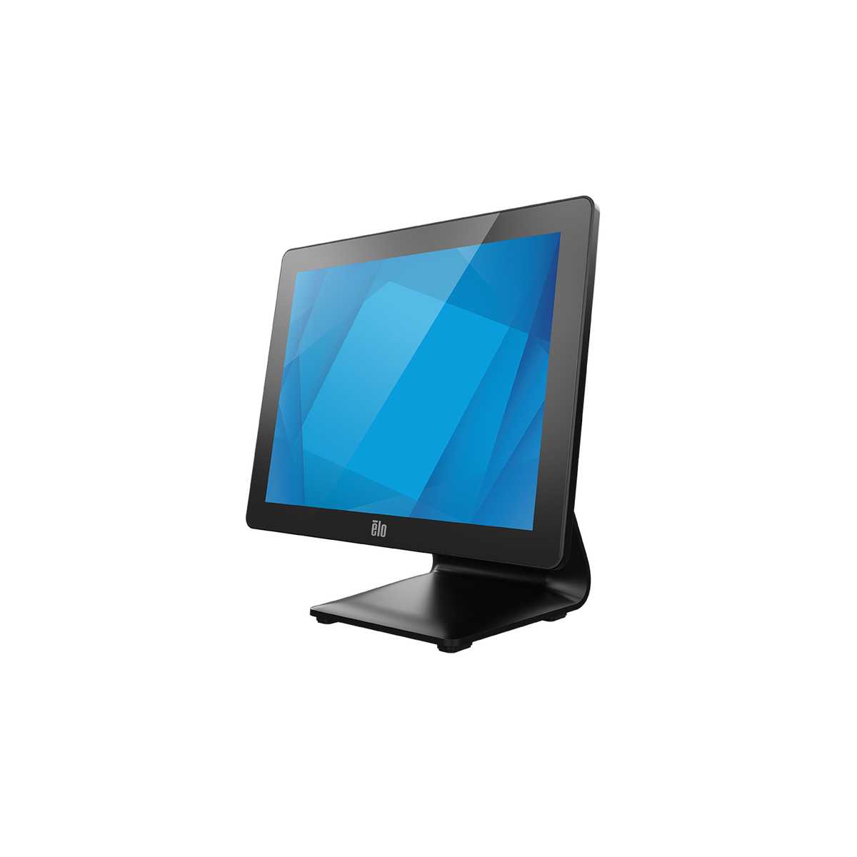 Elo I-Series 3 with Intel 15-inch 4:3 POS touch computer E701555, left angled view with POS stand