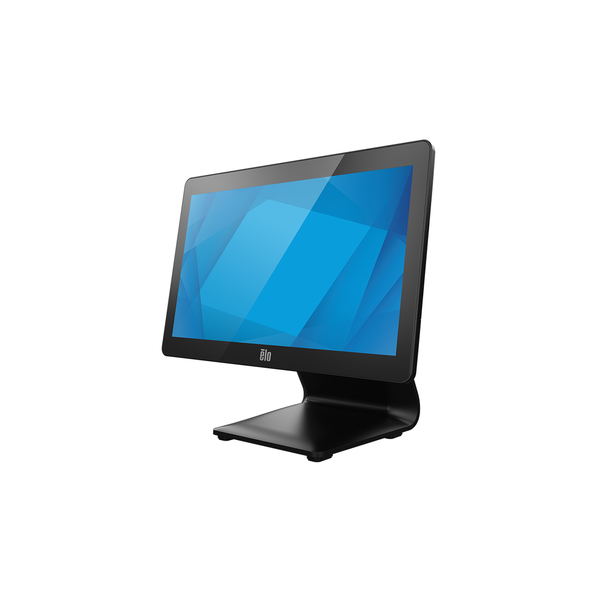 Elo I-Series 3 with Intel 15.6-inch touch computer E705229, left angled view with POS stand