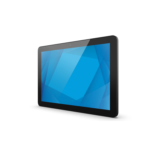 Elo I-Series 4 10.1" black touch computer, angled left view with slim bezel