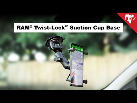 RAM Mounts Twist-Lock Suction Cup Base with Ball, B-Size, Aluminium (RAM-B-224-1U) – official RAM Mounts video