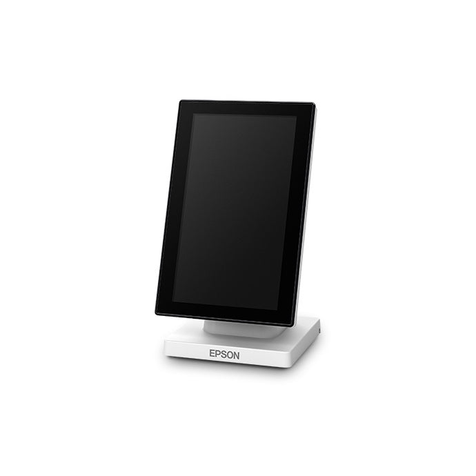 Epson DM-D70 white customer display in portrait orientation