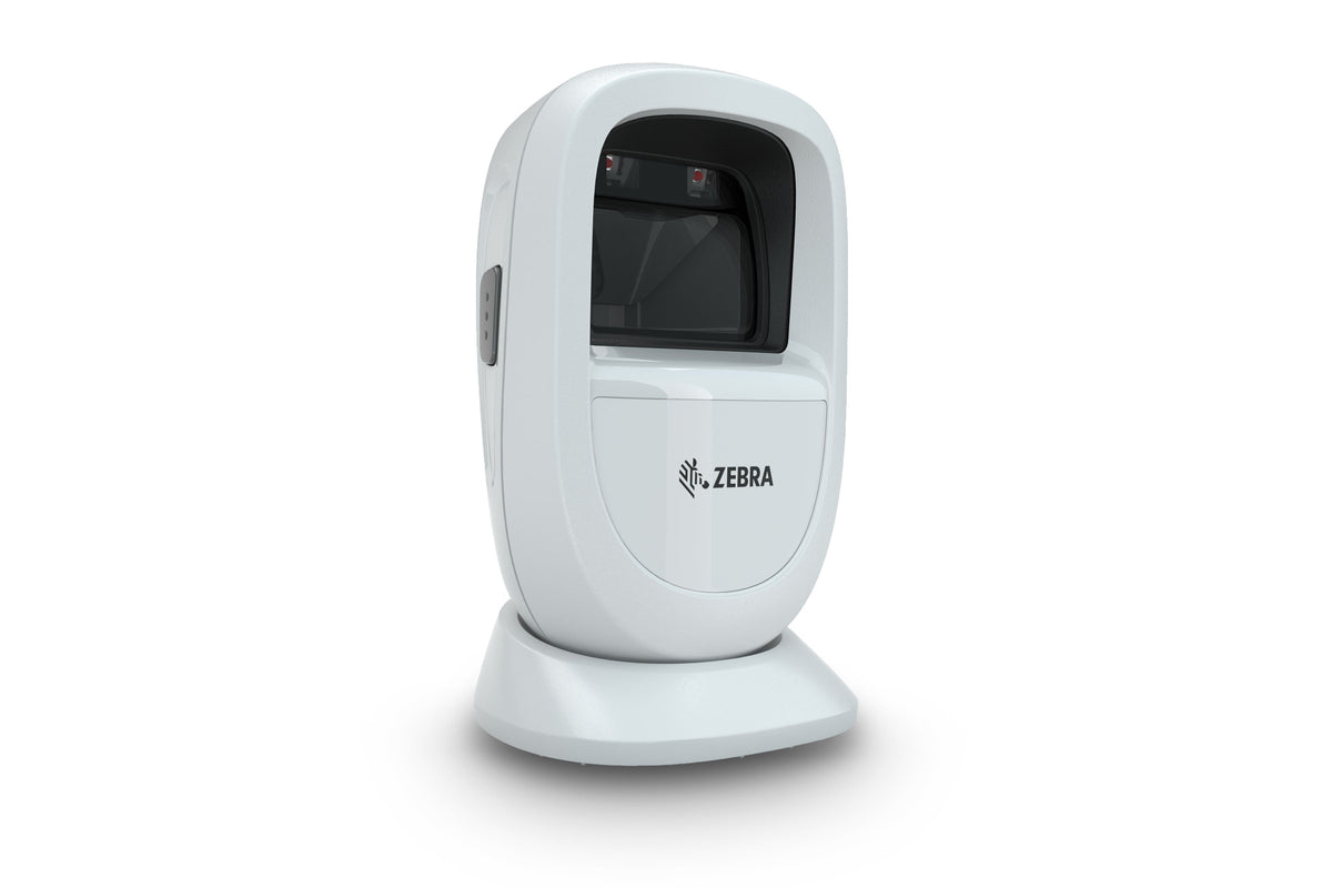 Zebra DS9308 presentation scanner in Alpine White (DS9308-SR0000WZZWW) – front-right view