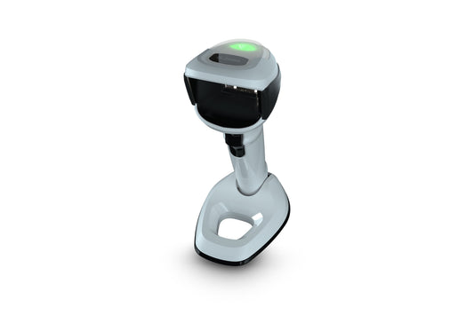 Zebra DS9908-HD high density hybrid presentation scanner, white (DS9908-HD4000WZZWW) – front-left view