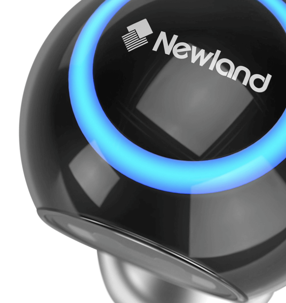 Newland FR50 Pearl presentation scanner, black, USB kit with stand (NLS-FR5080-B-20) – illuminated magnetic socket detail