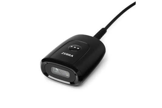 Zebra DS55 fixed-mount scanner USB kit (DS5502-SR4US70MAZW) – left 3/4 view