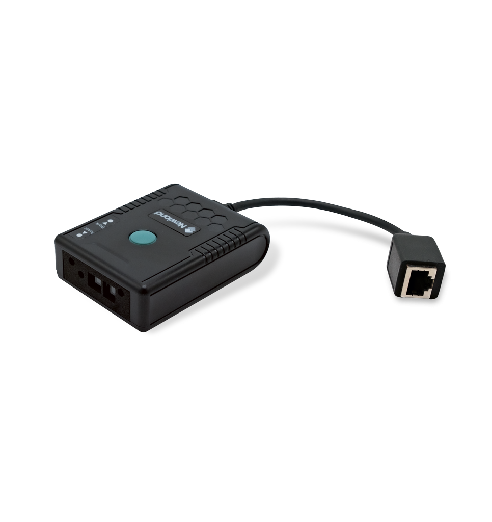 Newland FM415 Bass fixed-mount scanner, USB kit (NLS-FM415-U) – 3/4 view with connection lead