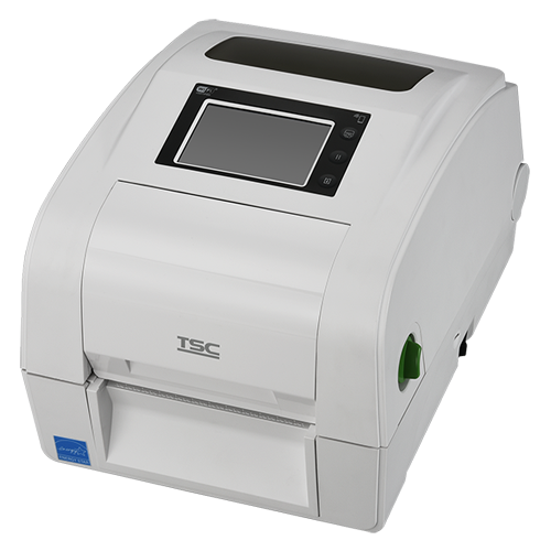 TSC TH240RHC 4-inch healthcare desktop UHF RFID label printer, 203 dpi, touch display, cutter, white (TH240RHC-A001-0022) – front view