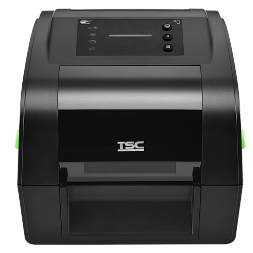 TSC TH240 4-inch desktop thermal transfer label printer, 203 dpi, LED, black (TH240-A001-1002) – front view