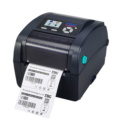 TSC TC210 4-inch thermal transfer desktop label printer, 203 dpi, colour display, USB + RS-232 + Ethernet + Wi-Fi + Bluetooth, navy (99-059A001-1202) – detail view