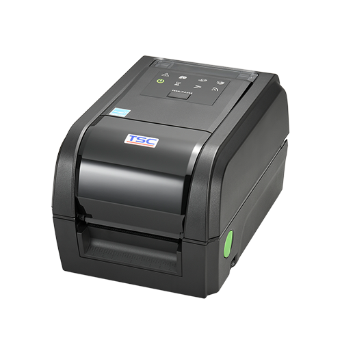 TSC TX310 4-inch desktop thermal transfer label printer, 300 dpi, LED, black (TX310-A001-1303) – front view