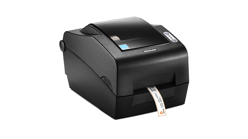 BIXOLON SLP-TX400 4-inch thermal transfer desktop label printer, dark grey (SLP-TX400G/BEG) – side view