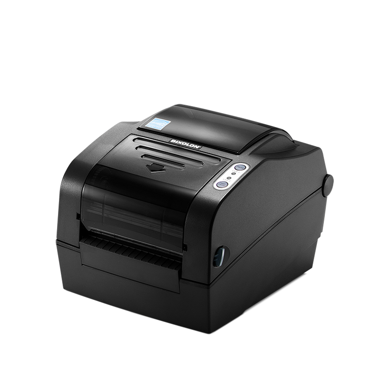 BIXOLON SLP-TX423 4-inch thermal transfer desktop label printer, dark grey (SLP-TX423BG) – side view