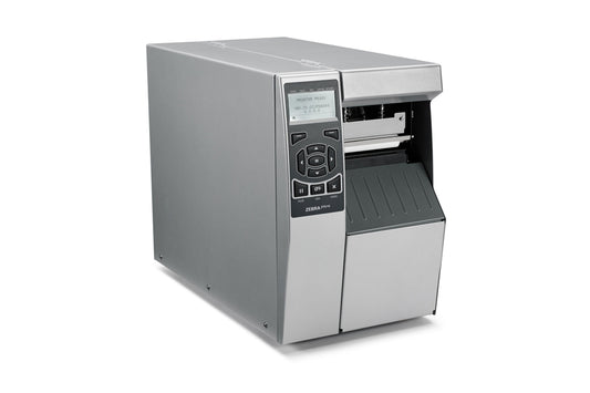 Zebra ZT510 industrial label printer, multi-line LCD, tear-off, 300 dpi, thermal transfer (ZT51043-T0E0000Z) – angled front view