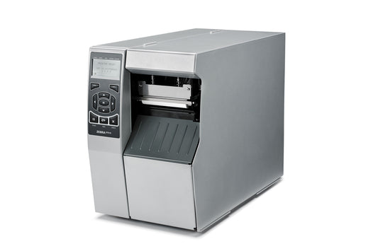 Zebra ZT510 industrial label printer, multi-line LCD, tear-off, 203 dpi, thermal transfer (ZT51042-T0EC000Z) – left angled front view