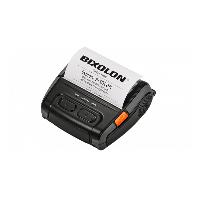 Bixolon SPP-R410 4-inch mobile receipt and label printer, Bluetooth (iOS), black (SPP-R410IAK5/BEG) – printing a receipt