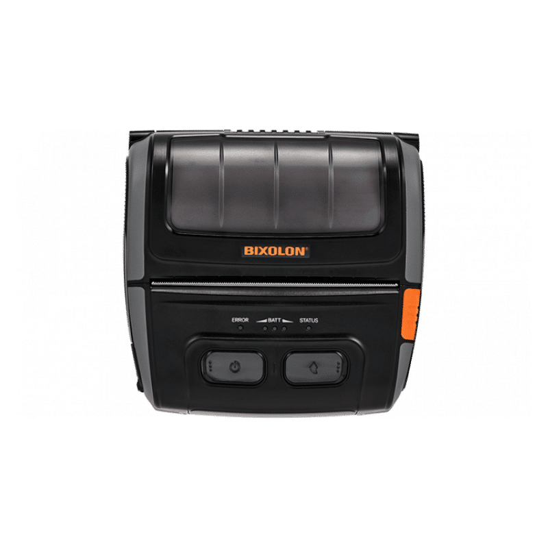 Bixolon SPP-R410 4-inch mobile receipt and label printer, Bluetooth (iOS), black (SPP-R410IAK5/BEG) – top view