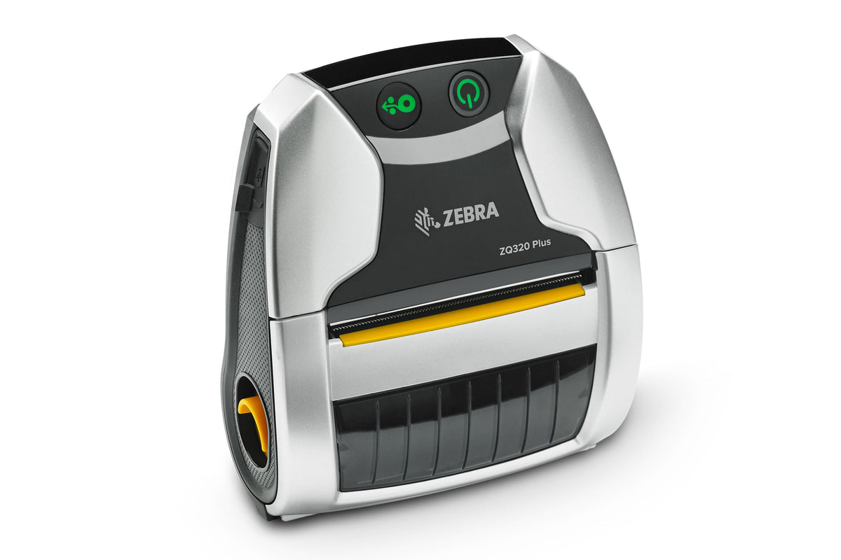 Zebra ZQ320 Plus mobile receipt and label printer, indoor model, Wi-Fi + Bluetooth, linerless (ZQ32-A0W13RE-00) – 3/4 view