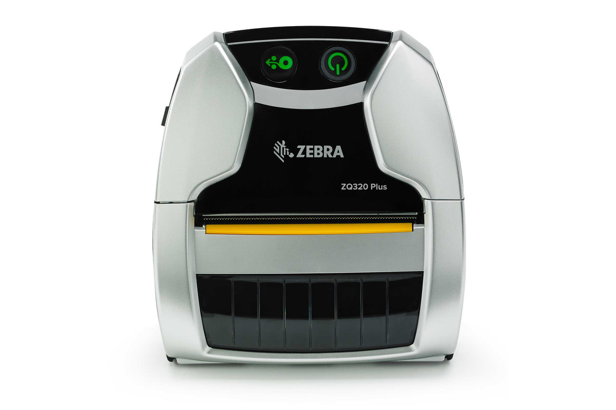 Zebra ZQ320 Plus mobile receipt and label printer, indoor model, Wi-Fi + Bluetooth, linerless (ZQ32-A0W13RE-00) – front view