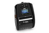 Zebra ZQ620 Plus mobile receipt and label printer, black, Wi-Fi 6 + Bluetooth, extended battery (ZQ62-AUXAEC4-00) – front view