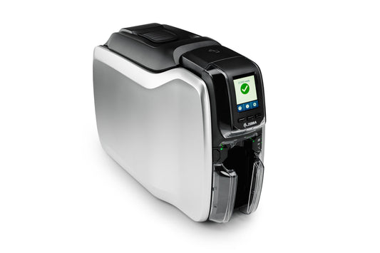Zebra ZC300 plastic card printer, dual-sided (ZC32-000C000EM00) – angled front view