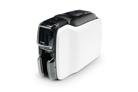 Zebra ZC100 plastic card printer, single-sided (ZC11-000C000EM00) – left angled view