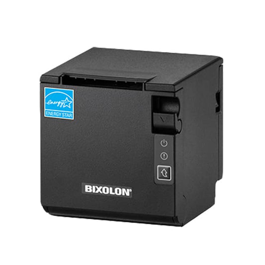 Bixolon SRP-Q200 compact thermal POS receipt printer, serial, black (SRP-Q200SK) – front view