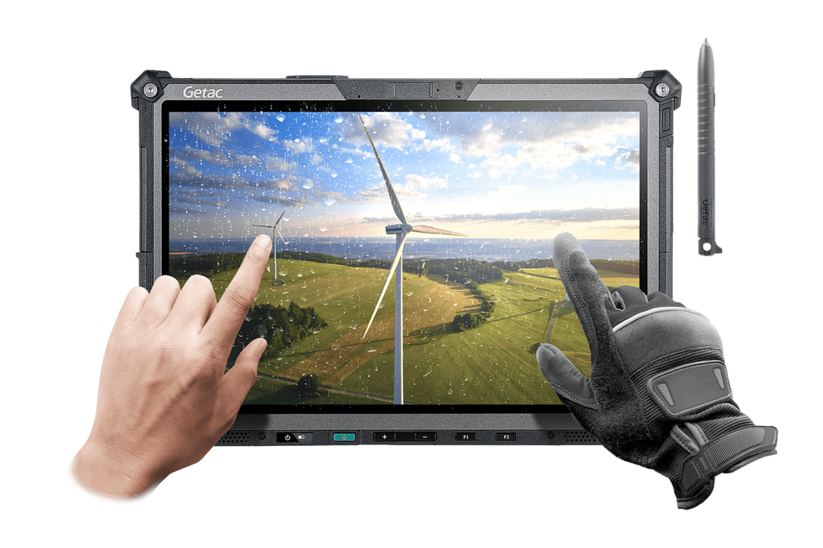 Getac F120 rugged 12-inch AI tablet, 5G (FW1764GI1BXX) – in use with stylus