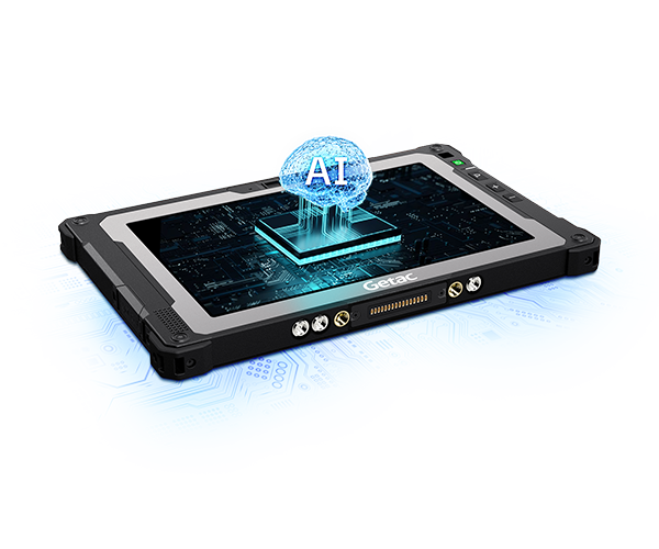 Getac ZX80 8" rugged Android tablet, without barcode scanner (Z8A7LXGX1EXC) – angled view