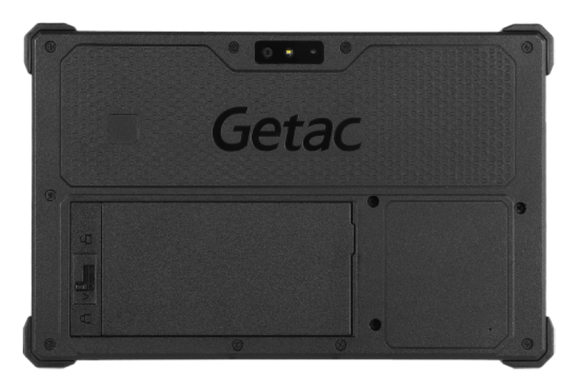 Getac ZX80W 8" rugged Windows tablet, hot-swappable battery (Z8A7WXGI2GXX) – back view