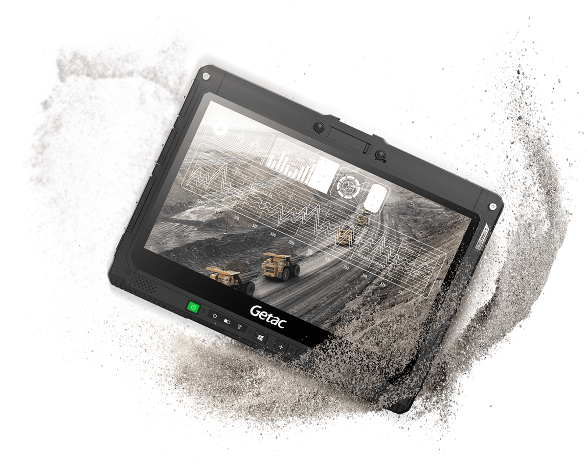 Getac K120 G3 12.5" rugged 2-in-1 tablet (KTA164V8X4XX) – angled front view
