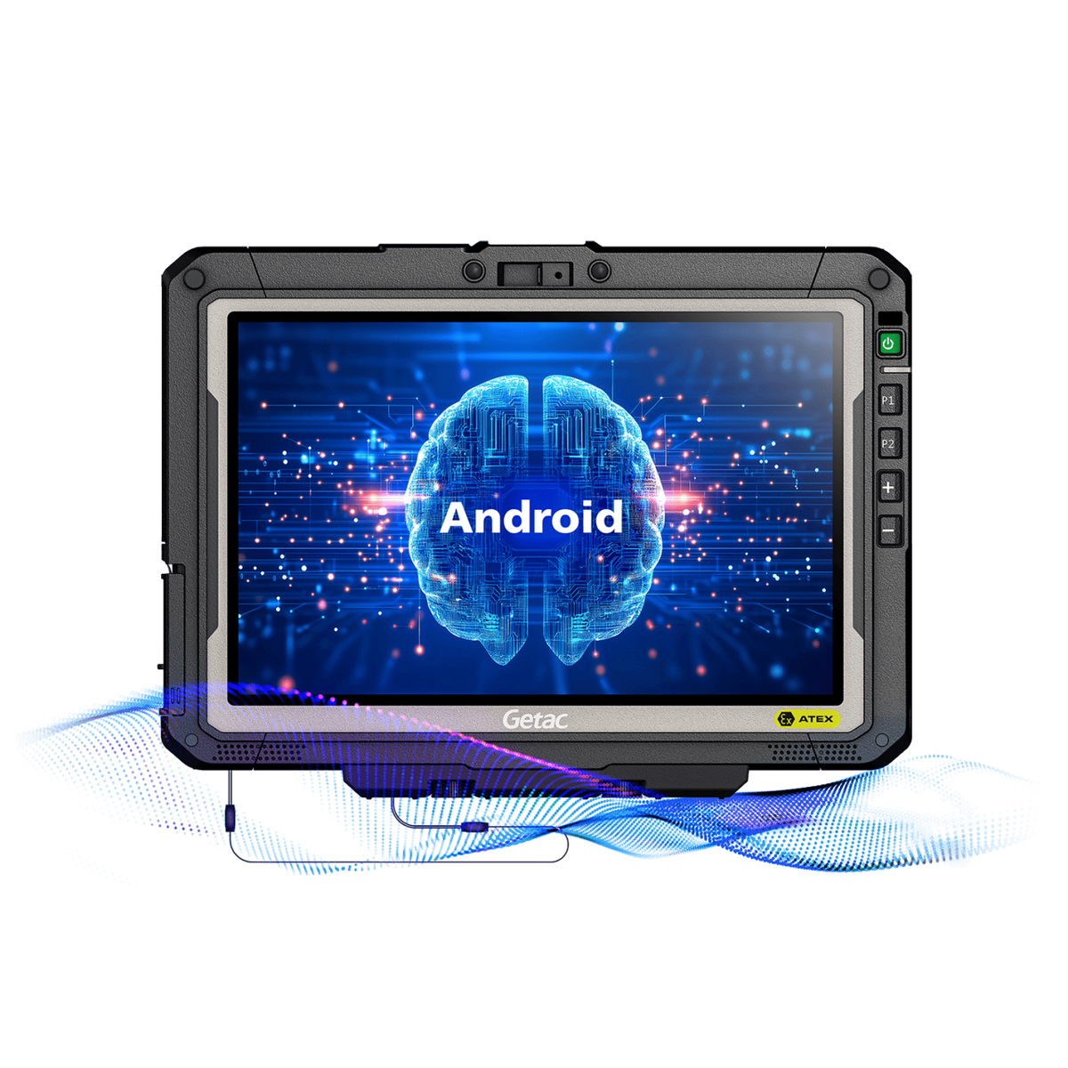 Getac ZX10-EX (G2) 10.1" ATEX rugged Android tablet with barcode reader (Z8ANGZG25ABX) – front view