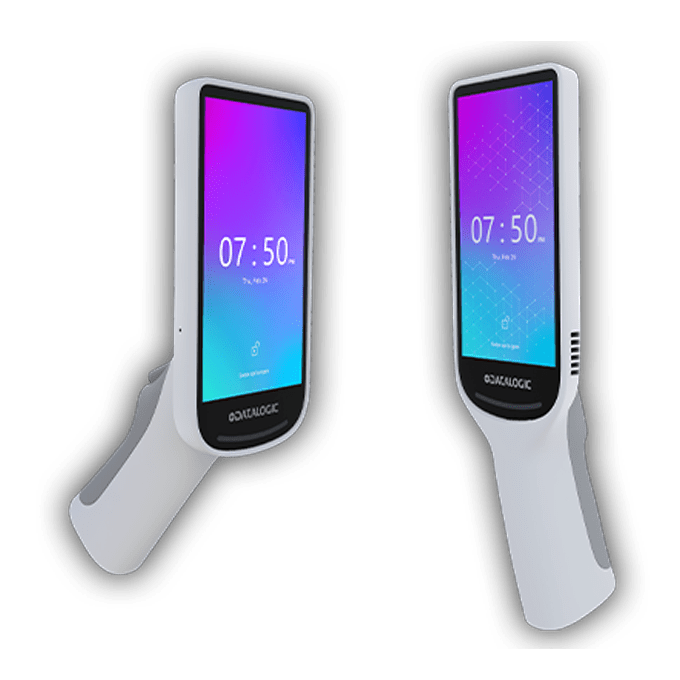 Datalogic Joya Smart self-shopping handheld barcode scanner, 2D imager (911450001) – front and side view