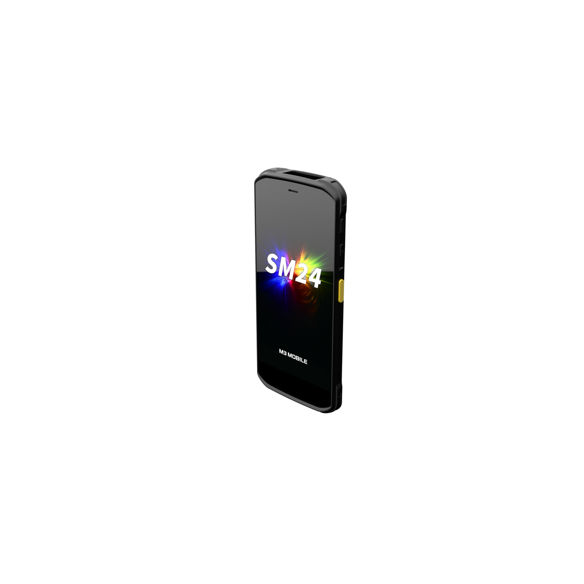 M3 Mobile SM24 W rugged Android full-touch mobile computer, 6" display, 2D imager, Wi-Fi 6E, black (SM240E-W2CHSS-HF) – angled view