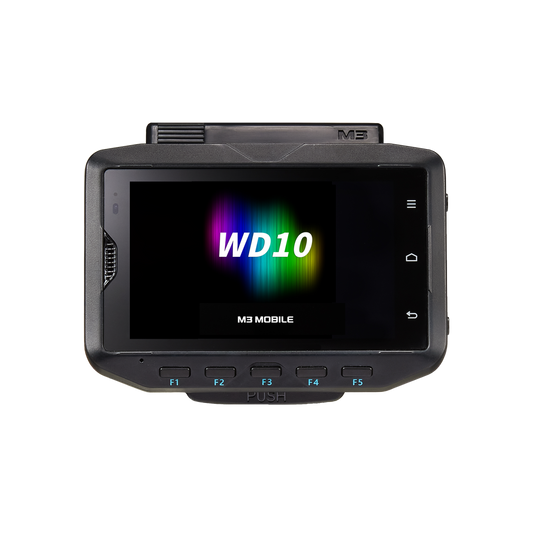 M3 Mobile WD10 wrist-worn wearable Android computer, 4" touchscreen, 4G LTE (WD1X4C-T0CWSS-HF) – front view