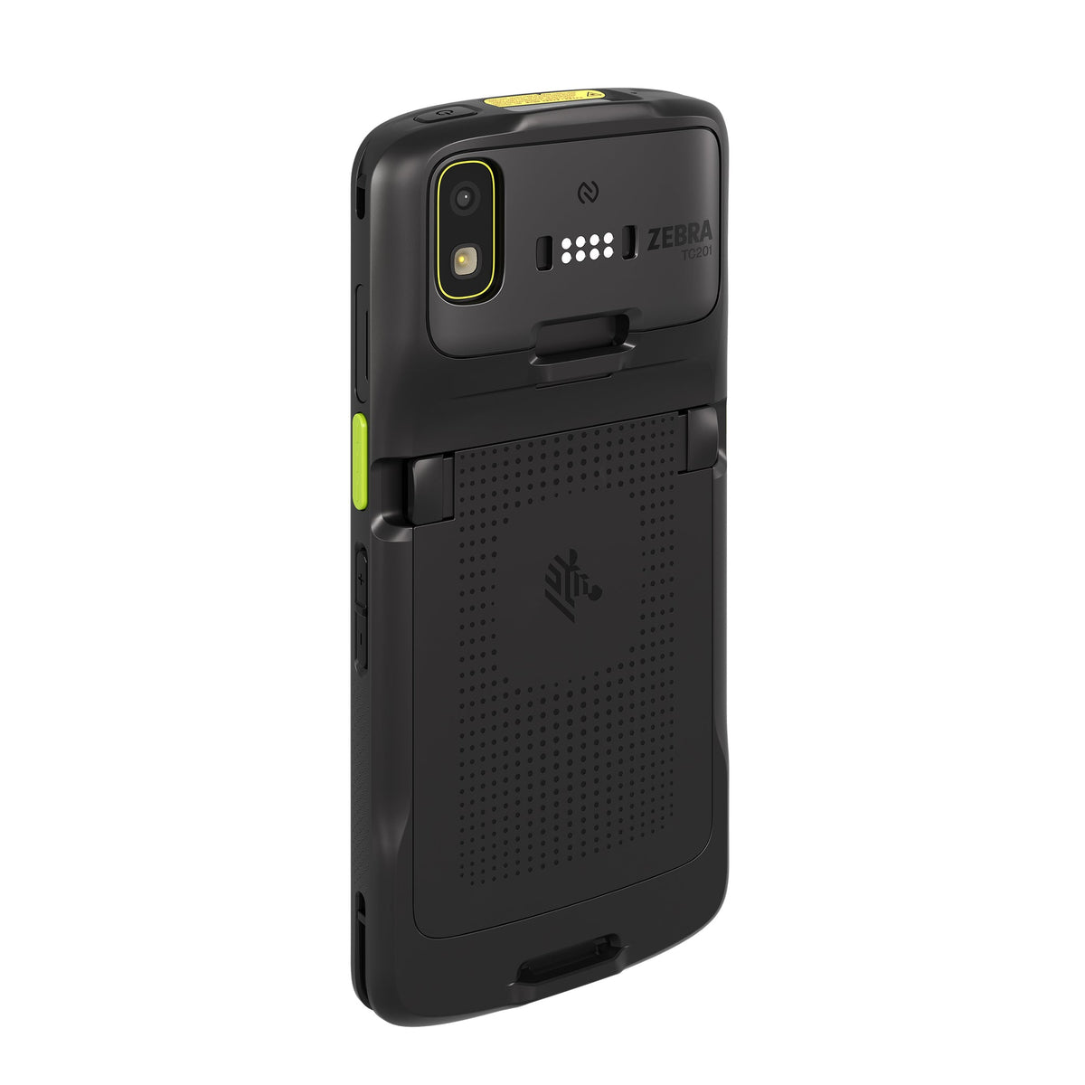 Zebra TC201 TC201G-383P4BE01-A6 rugged Android mobile computer – angled back view from the right