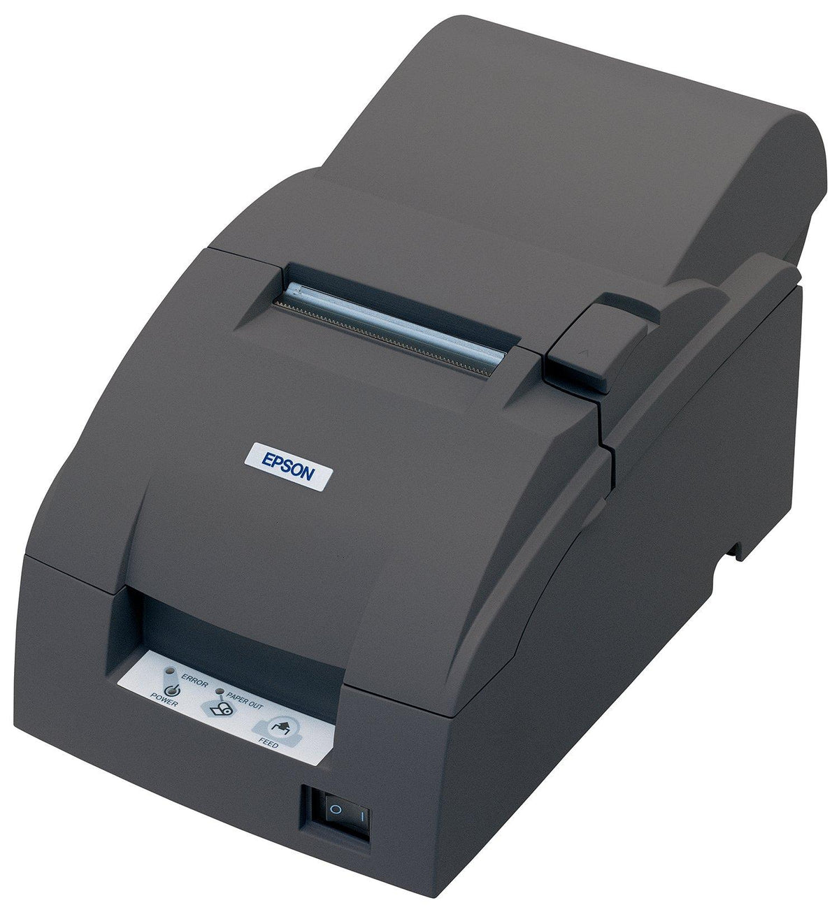 Epson TM-U220A impact dot matrix POS receipt printer with autocutter and journal take-up, dark grey, serial (C31C513057) – 3/4 view